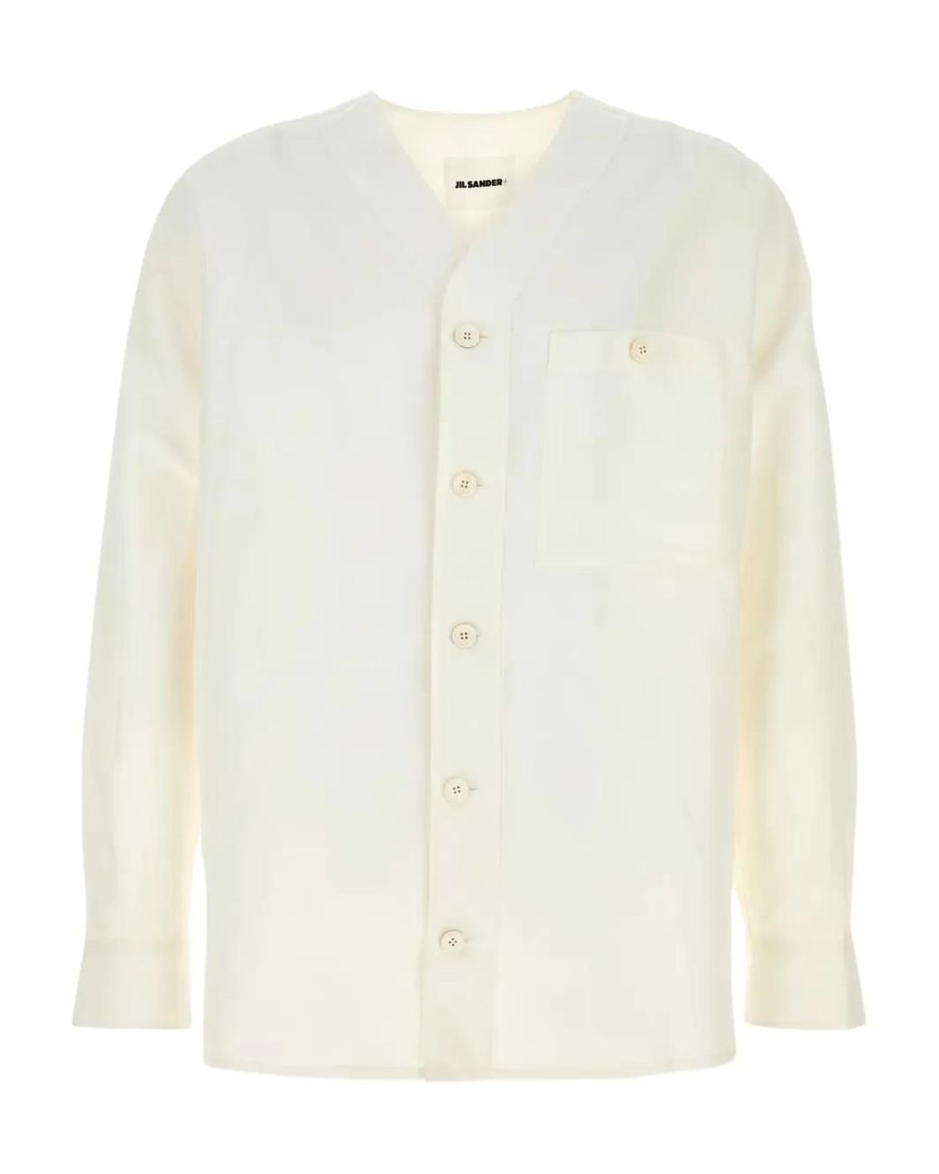 Jil Sander White Buttoned Chest-Pocket Shirt for men