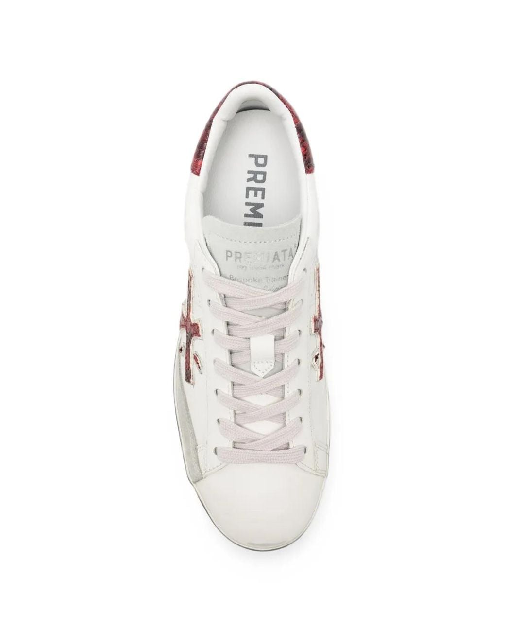 Premiata White Steven-D Snakeskin-Effect Sneakers