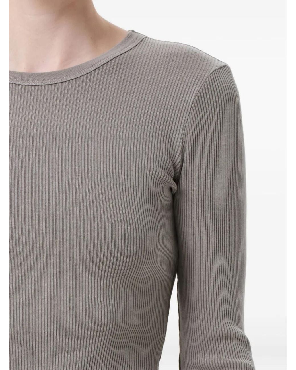 Agolde Gray Neema Ribbed T-Shirt