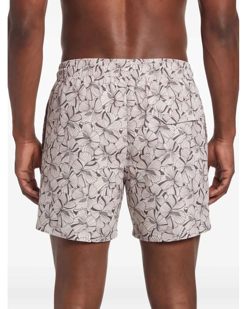 Eleventy White Floral Swim Shorts for men