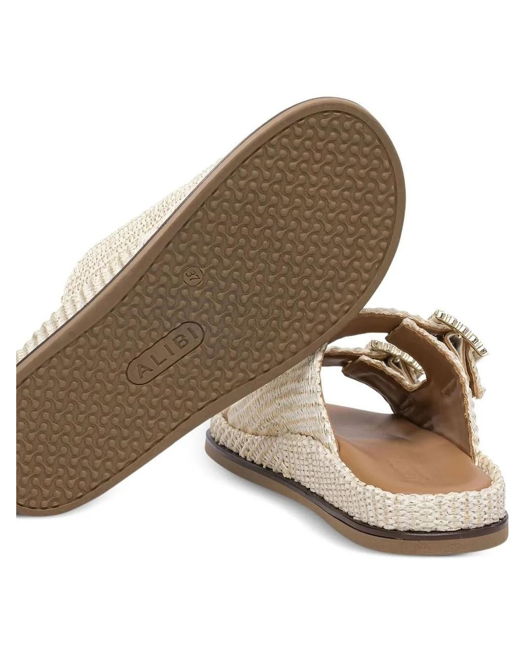 Alibi White Greta Double-Buckle Sandals