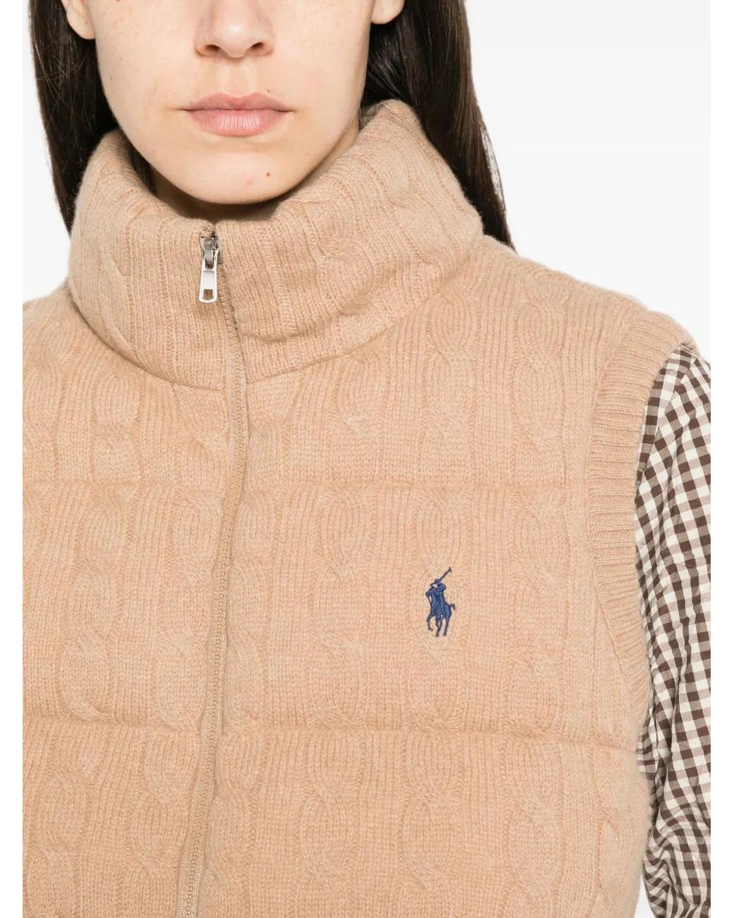 Polo Ralph Lauren Natural Cable-Knit Padded Gilet