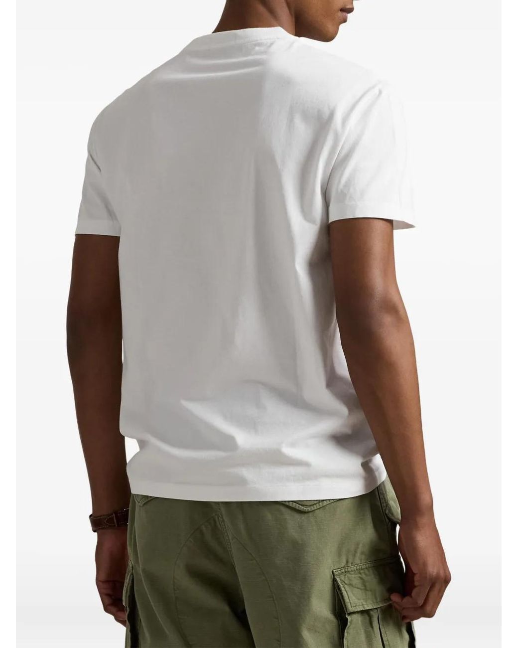 Polo Ralph Lauren White Logo-Print Short-Sleeved T-Shirt for men