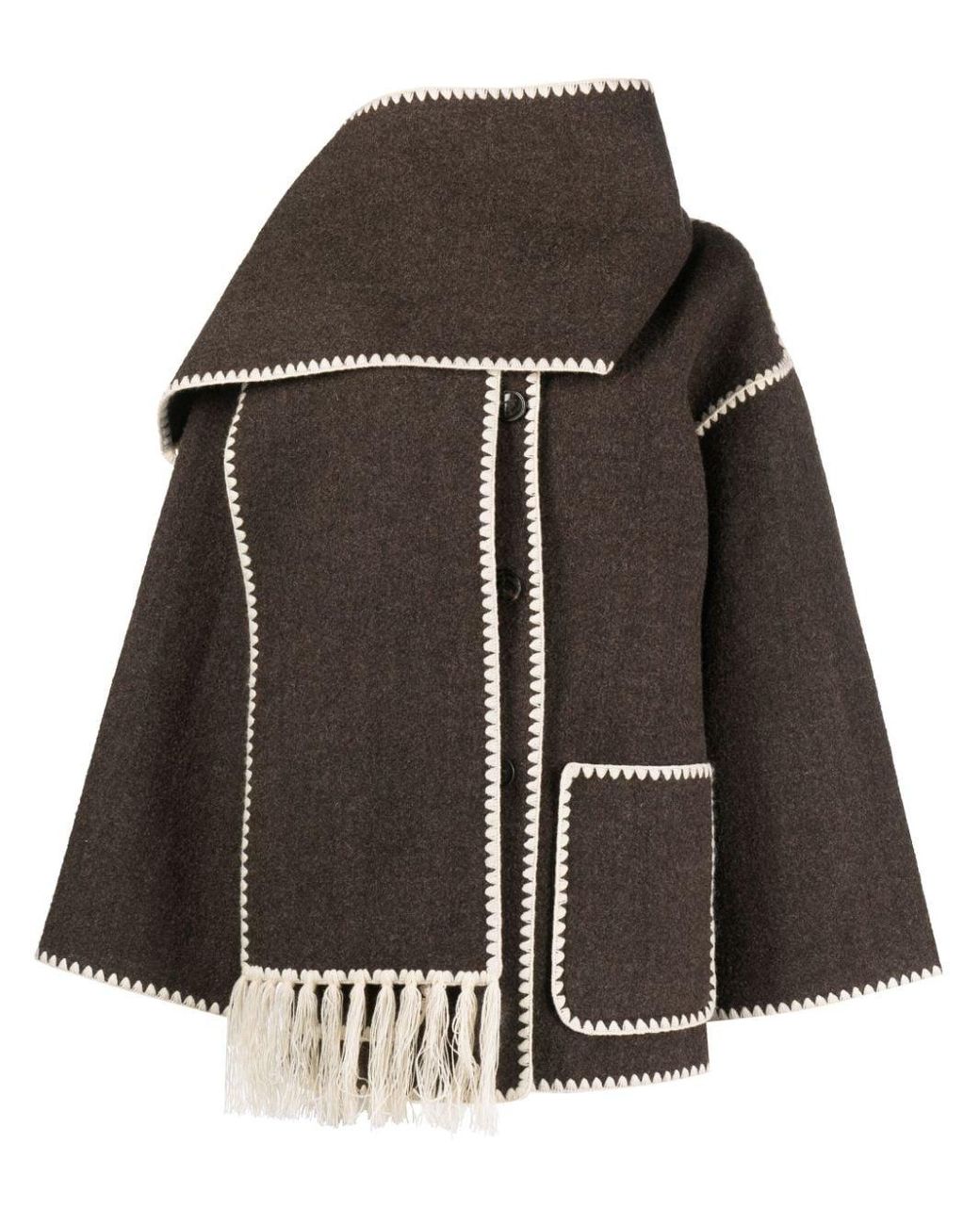 Totême Wool-blend Scarf Jacket in Black | Lyst