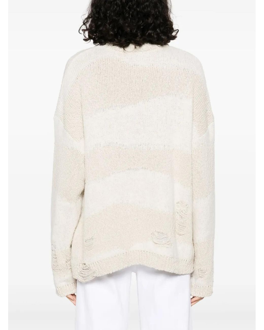 Our Legacy White Distressed Sweater