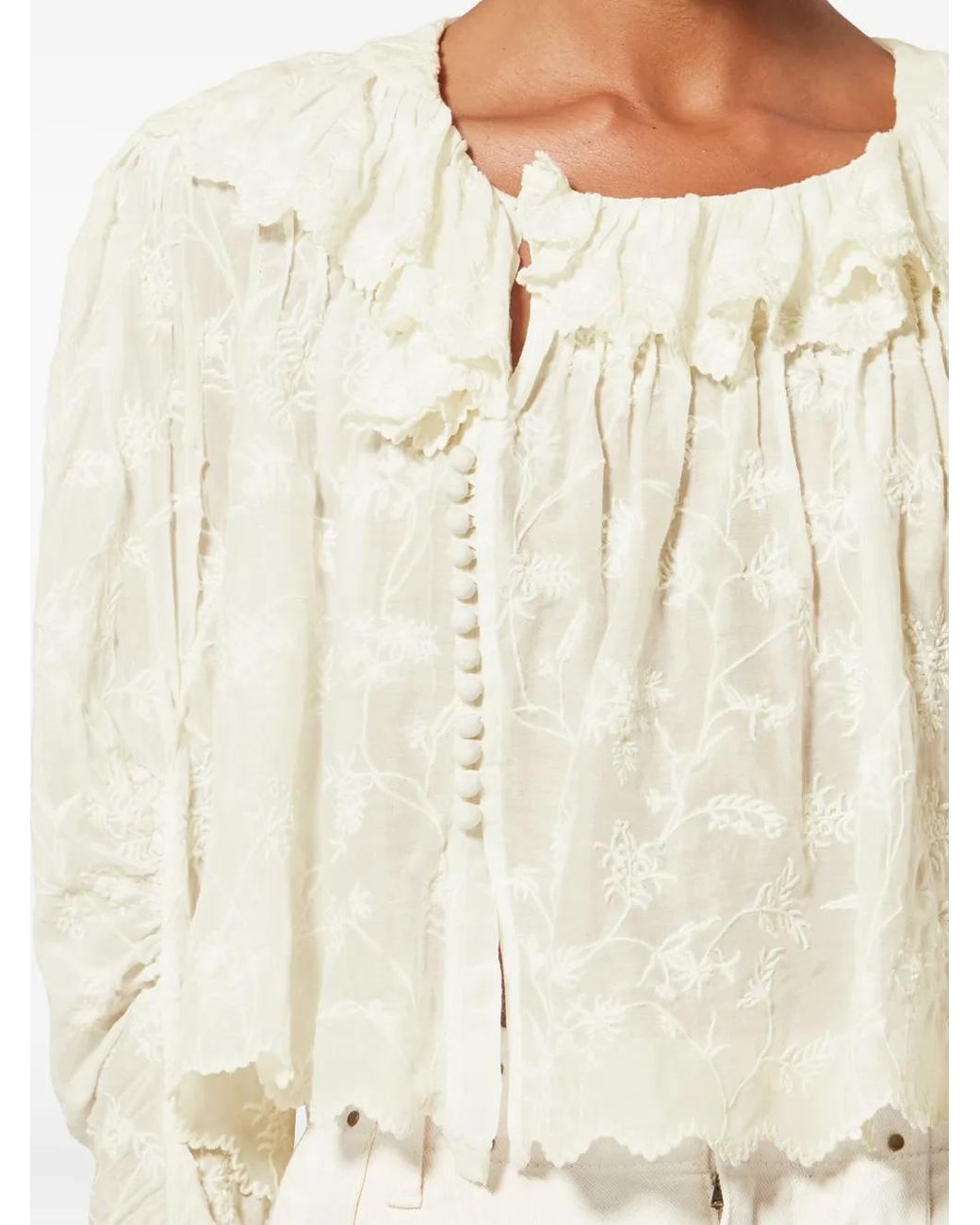 Isabel Marant White Cotton And Silk Top