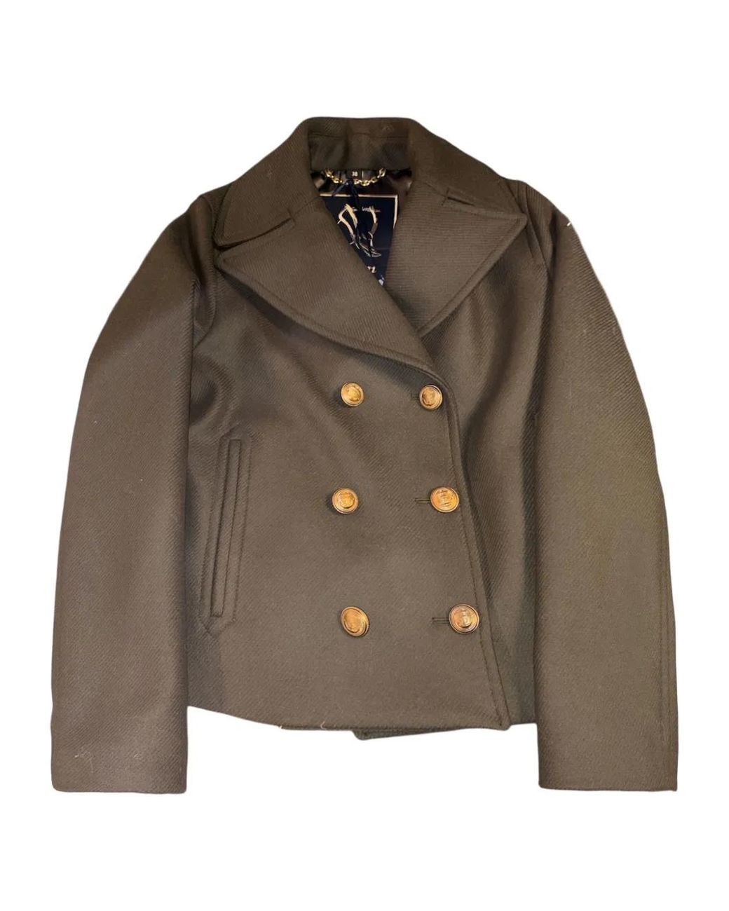 Sealup Brown Manteau À Boutonnière Croisée