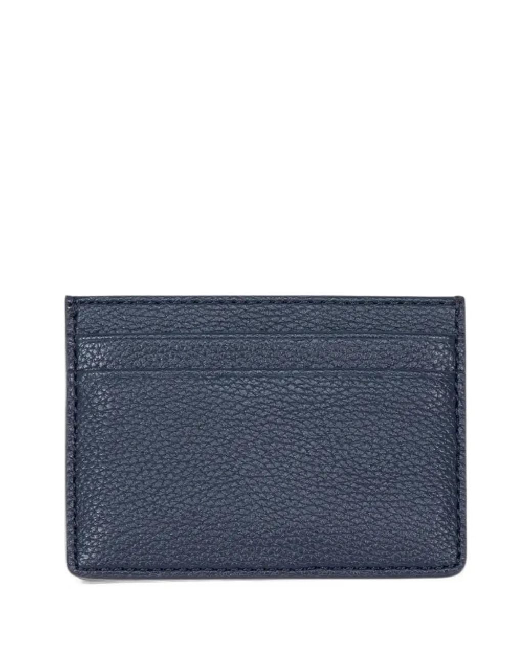 Boss Blue Grained Faux-Leather Card Holder With Signature-Stripe Trim for men
