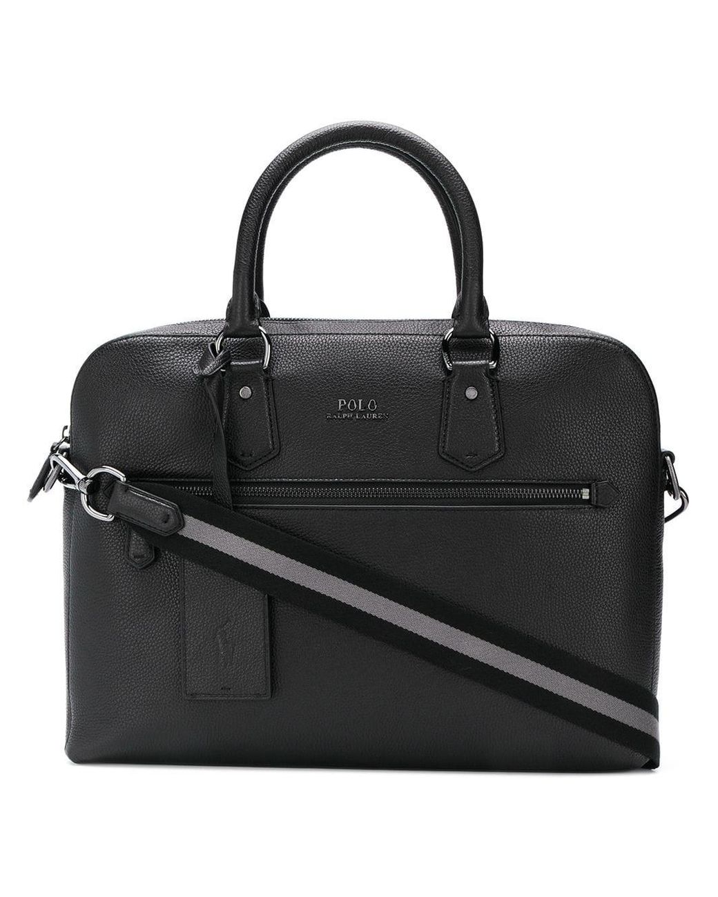 Polo Ralph Lauren Pebbled Laptop Bag in Black for Men | Lyst