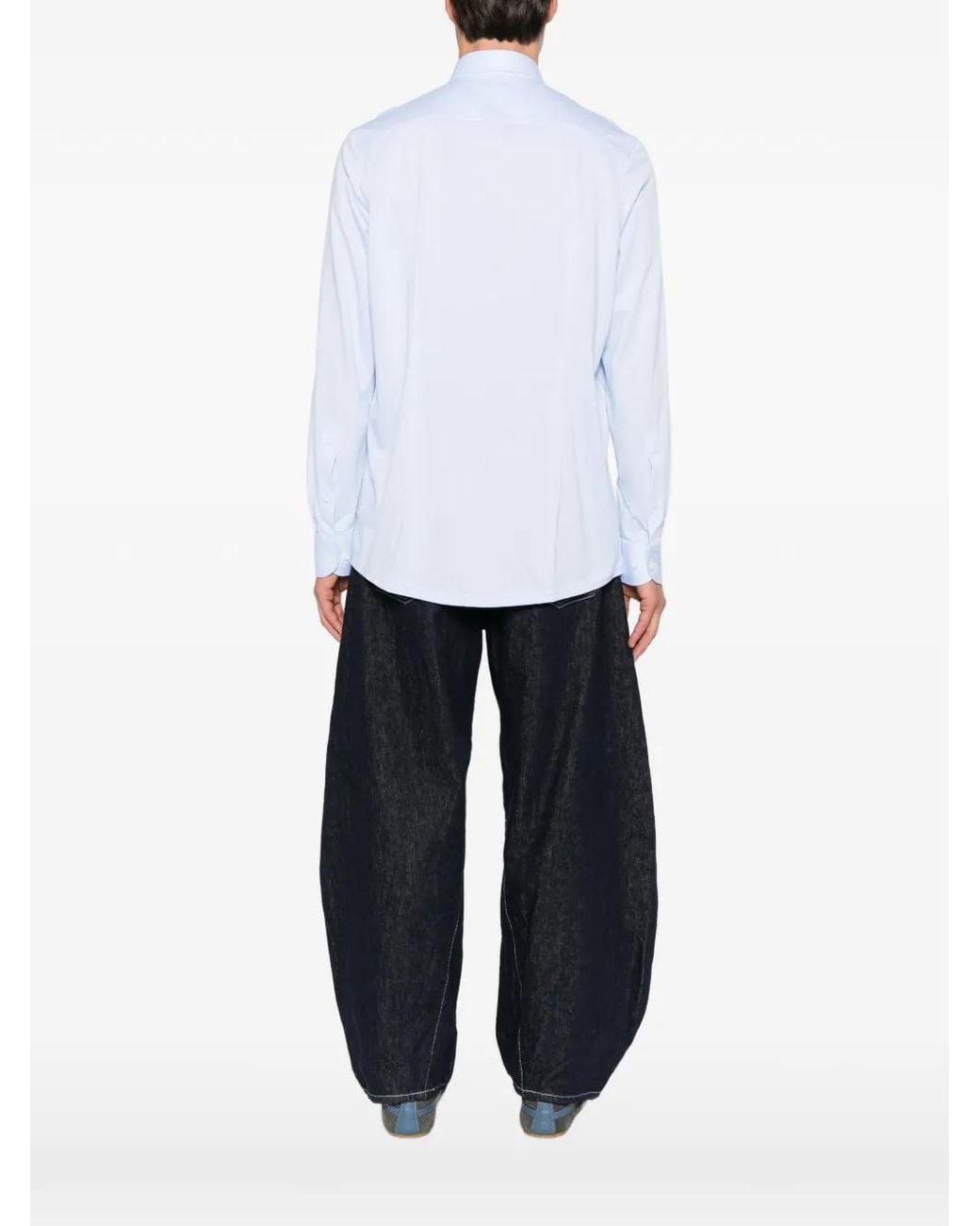 Olymp White Spread-Collar Long-Sleeve Shirt for men