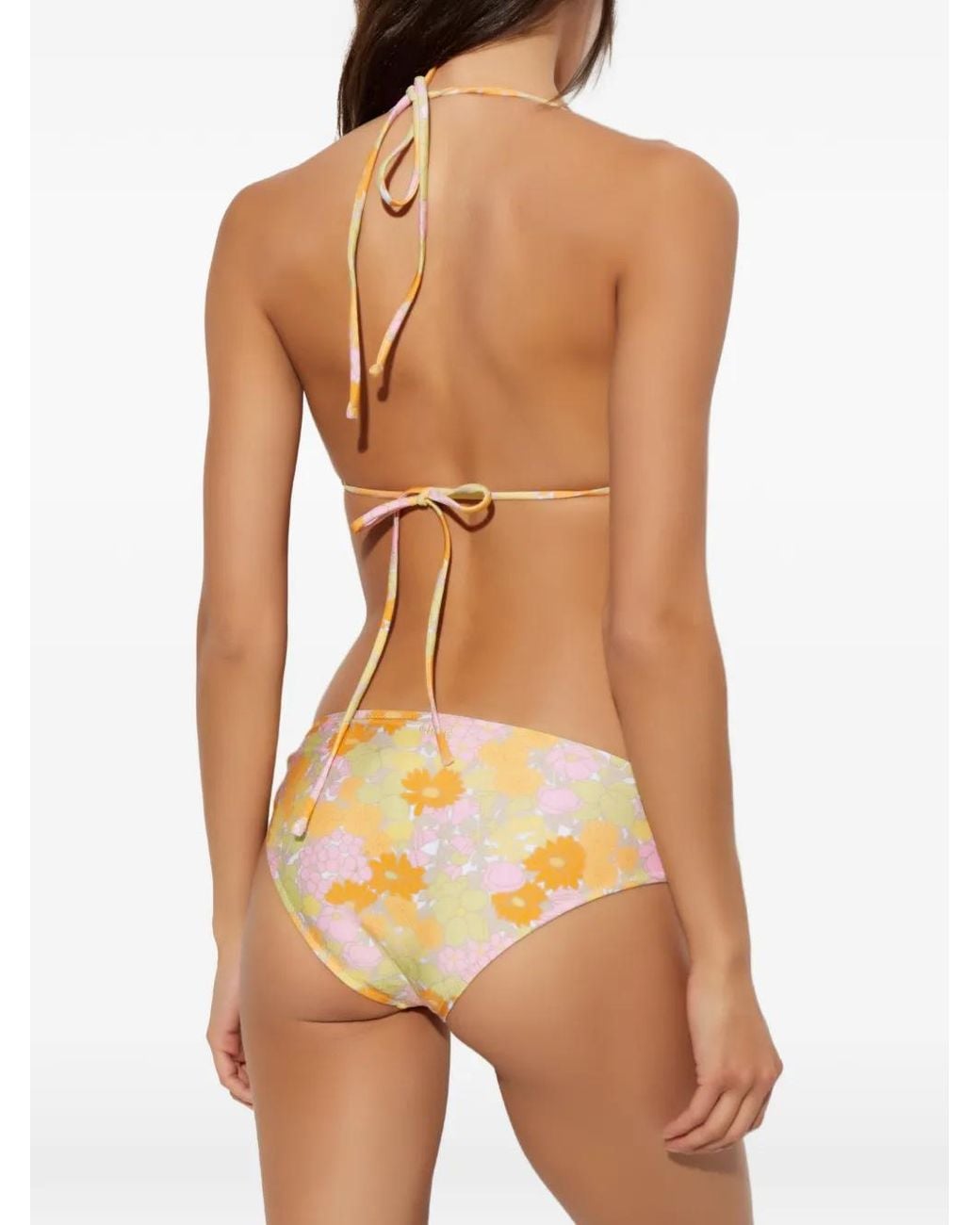 Bas De Bikini À Fleurs Imprimé Et Fini Délavé Chloé en coloris Metallic