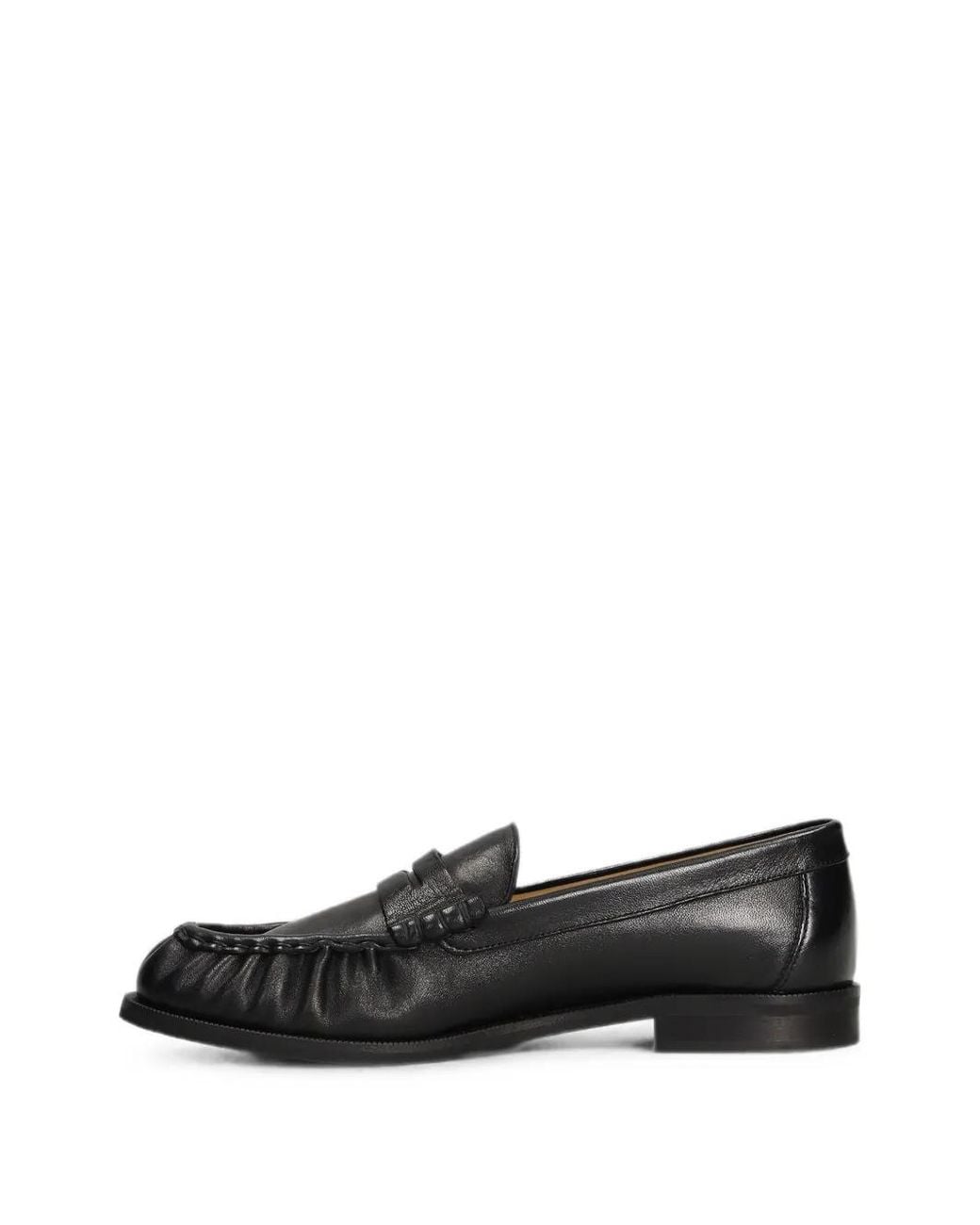 Julie Dee Black Ruched Penny Loafers