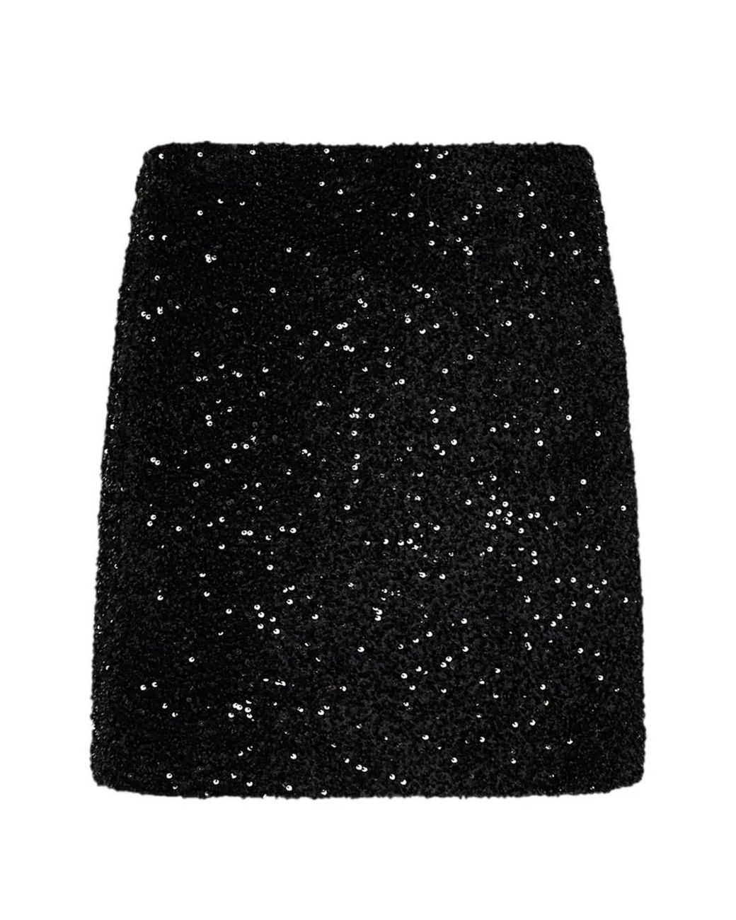 Blanca Vita Black Sequin-Embellished Skirt
