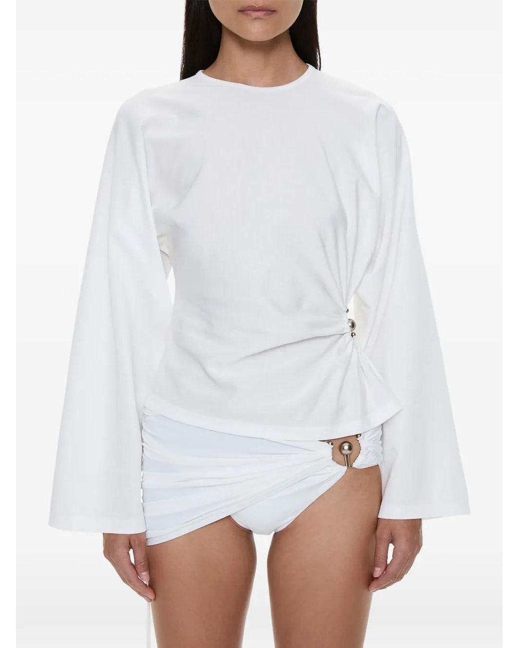 Christopher Esber White Orbit Ruched Top