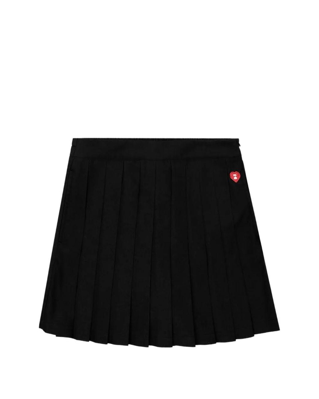 AAPE BY A BATHING AP Black Pleated Heart Shorts