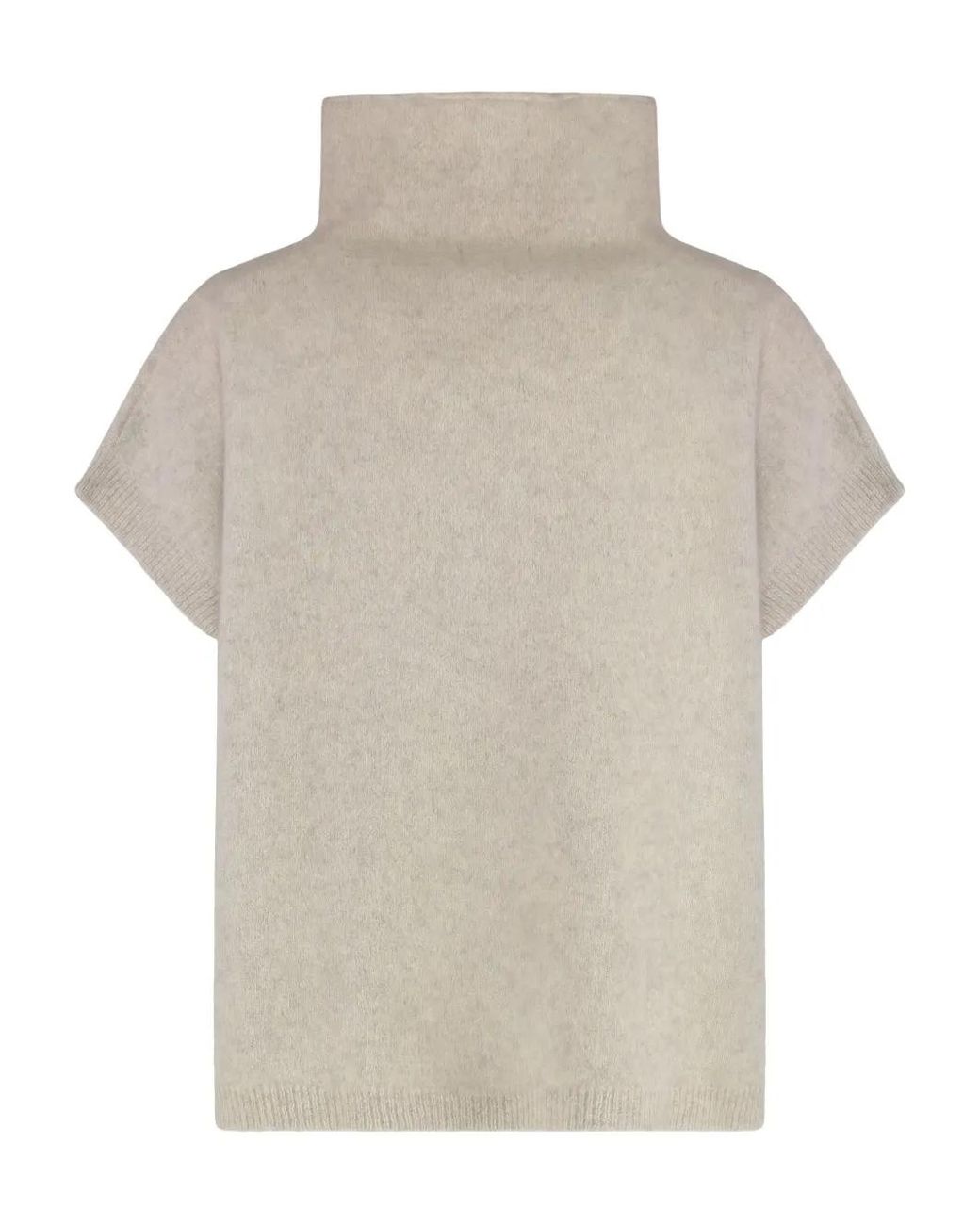 P.A.R.O.S.H. White Ribbed High-Neck Wool Sweater