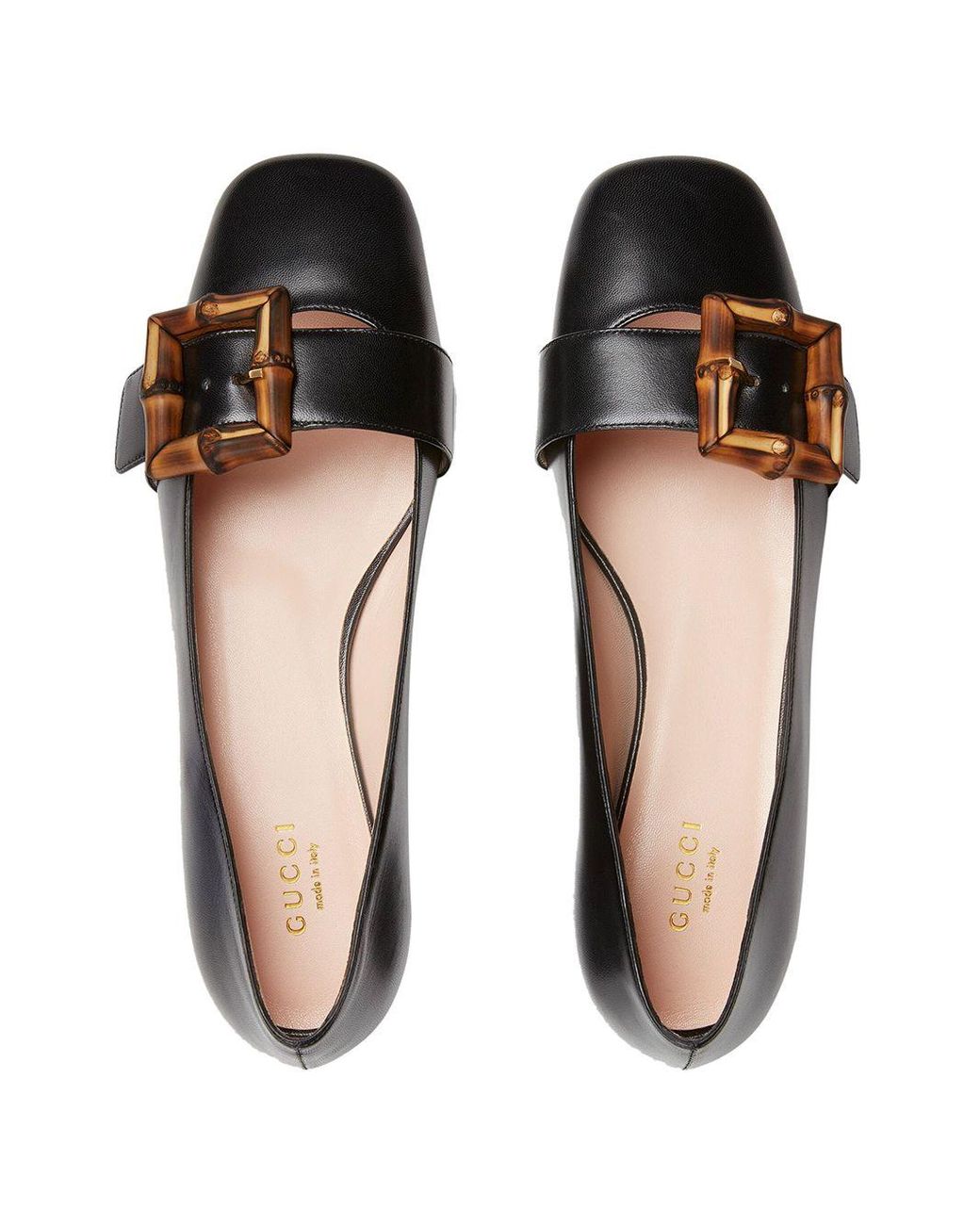 Gucci Bamboo-buckle Ballerina Shoes in Black | Lyst