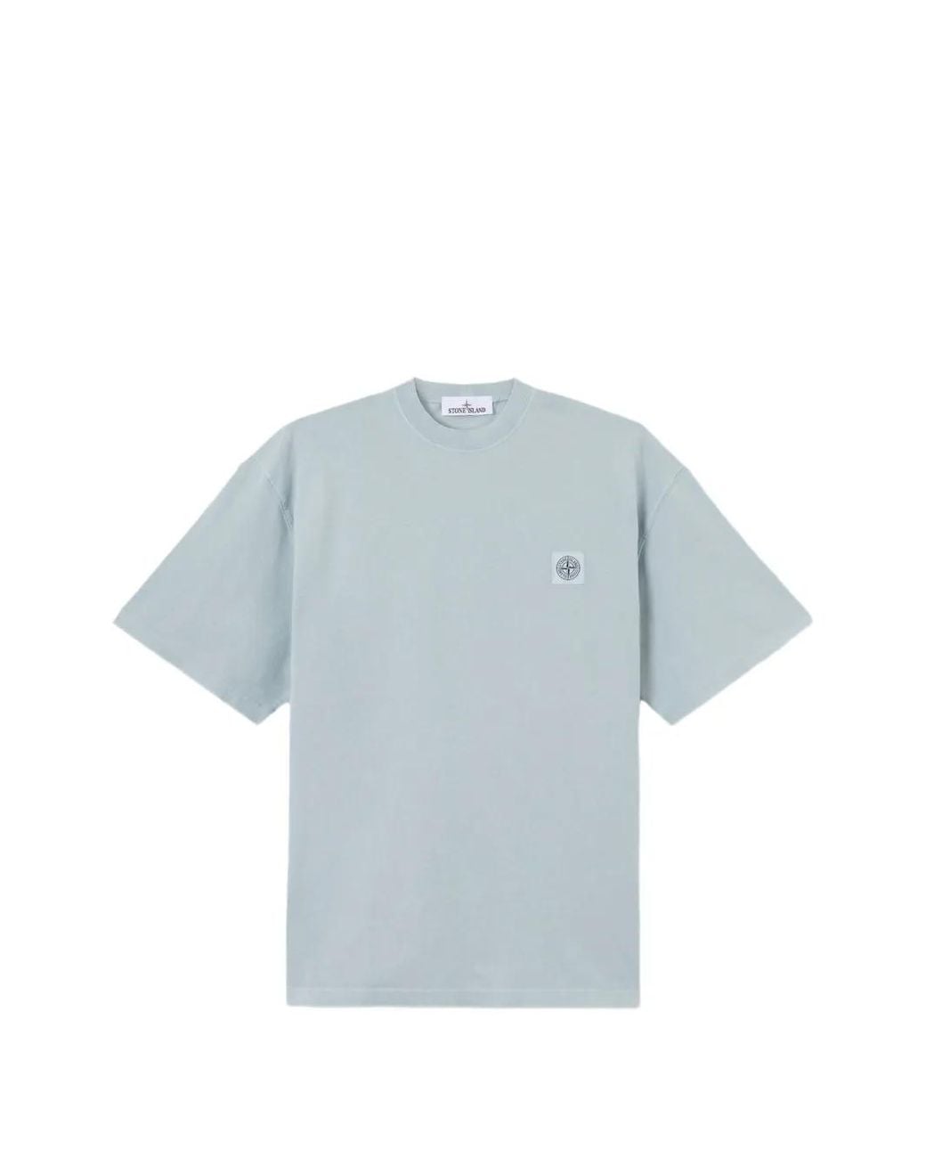 Stone Island Blue 2100030 Combed Organic Cotton Jersey T-Shirt for men