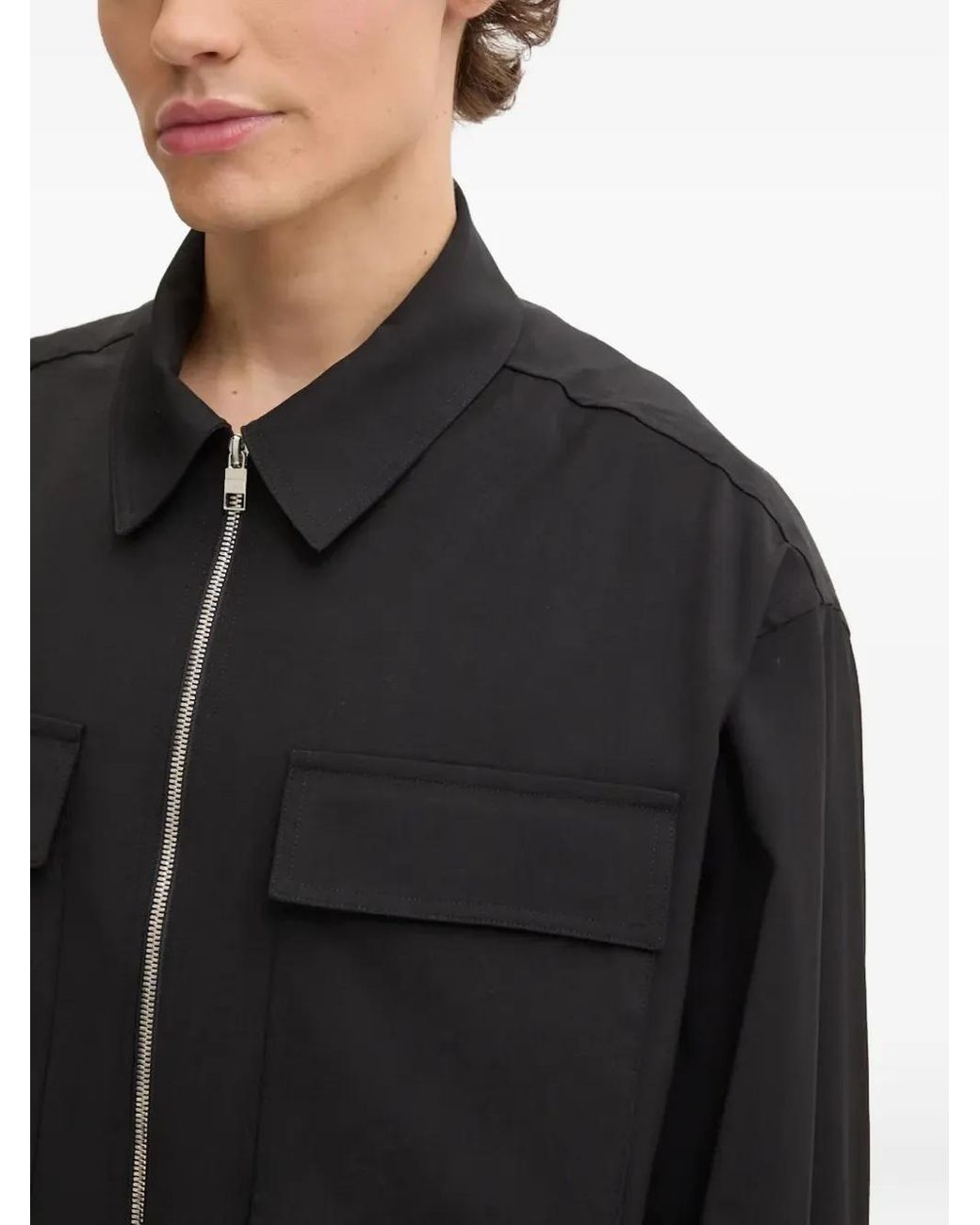 IRO Black Zip-Fastening Shirt Jacket for men