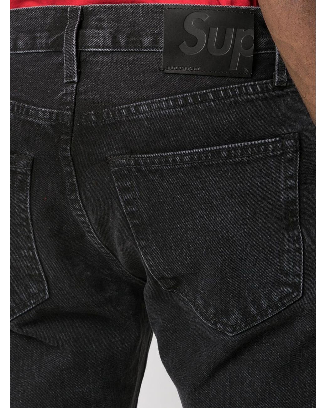 Supreme Stone Washed Slim Jeans in Black for Men | Lyst