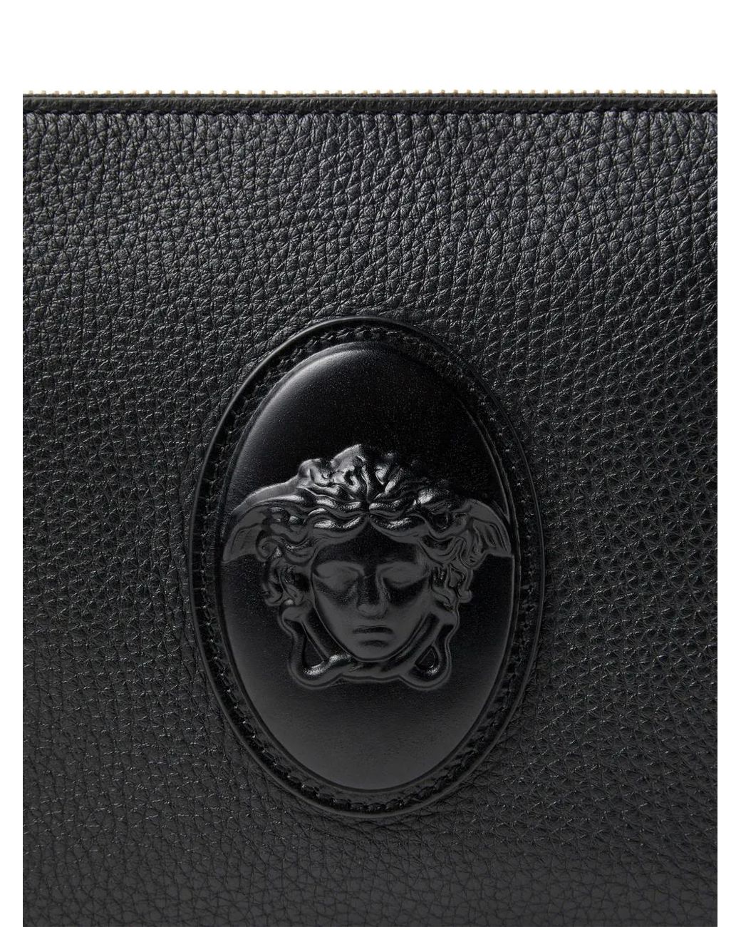 Versace Black Lou Leather Crossbody Bag for men
