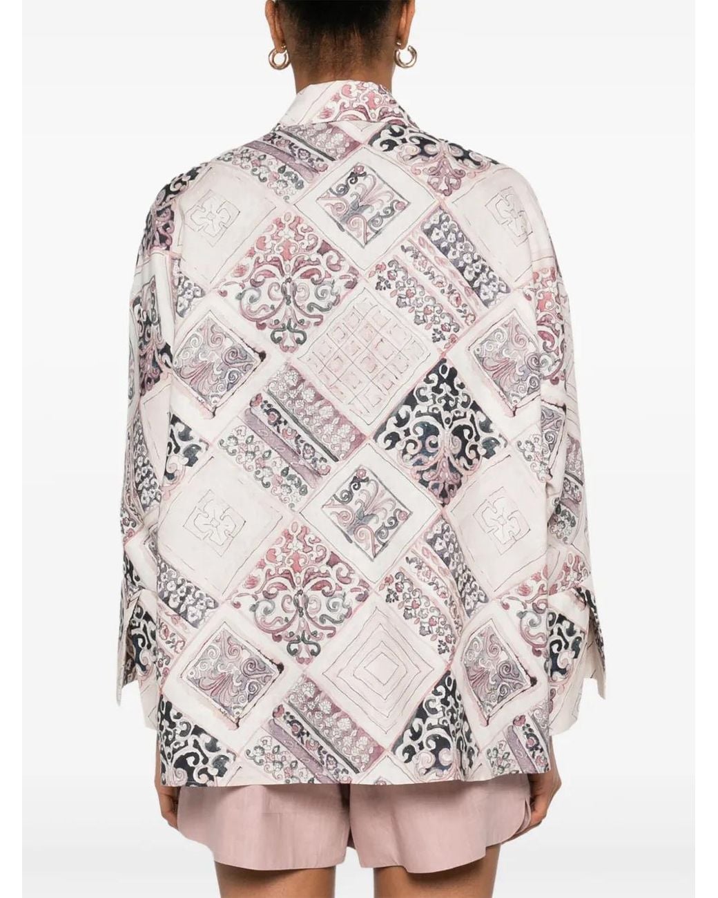 Eleventy White Geometric-Print Shirt