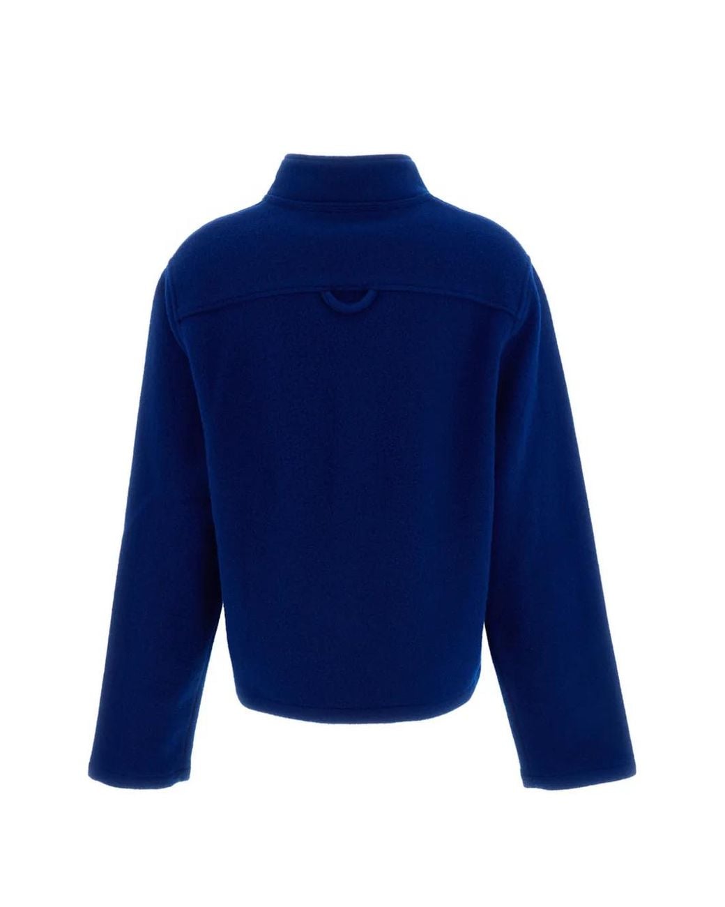 Rier Blue City Wax Quarter-Zip Wool Sweatshirt