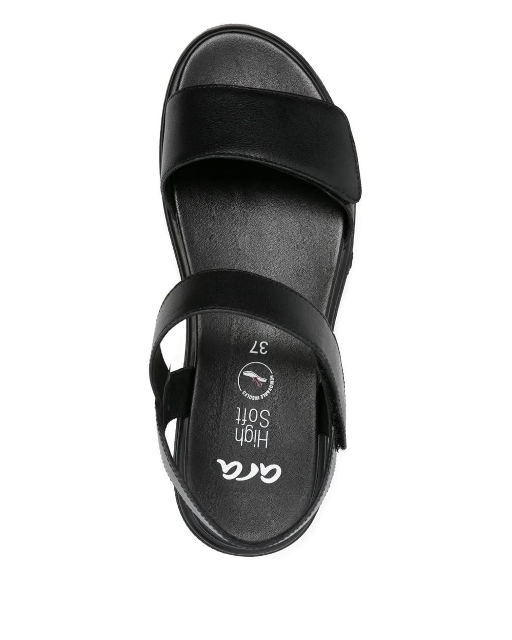 Ara Black 45Mm Adjustable-Strap Platform Sandals