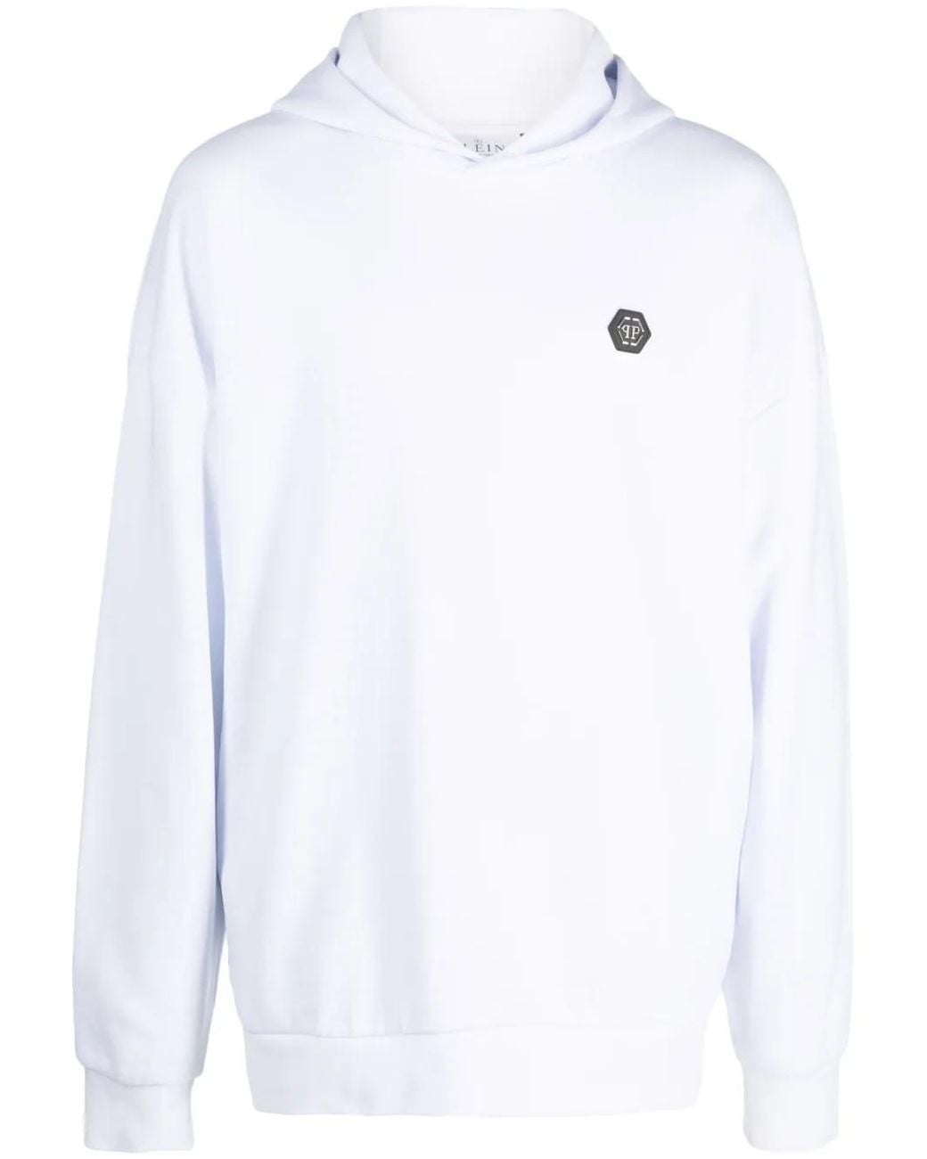 Philipp Plein White Graphic-Print Cotton Hoodie for men