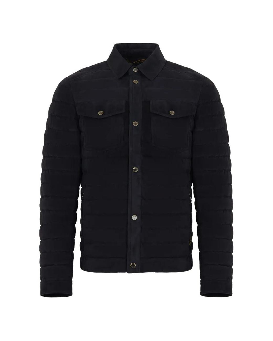Moorer Blue Quilted Button-Front Jacket for men