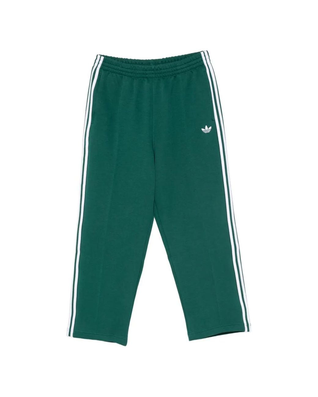 Adidas Green Logo-Embroidered Side-Stripe Track Pants for men