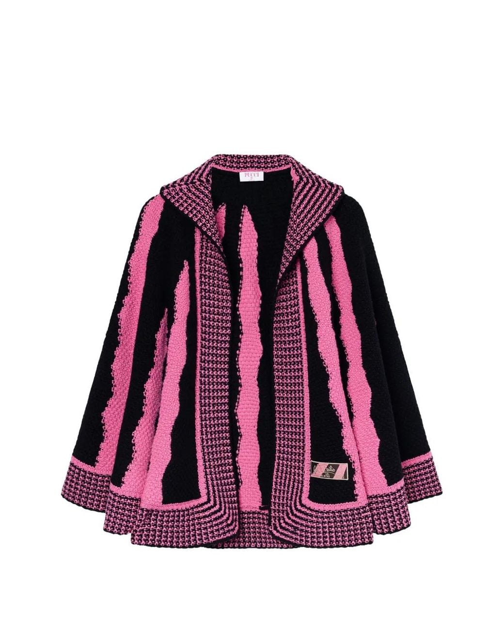 Emilio Pucci Red Fiamme-Print Wool Cape