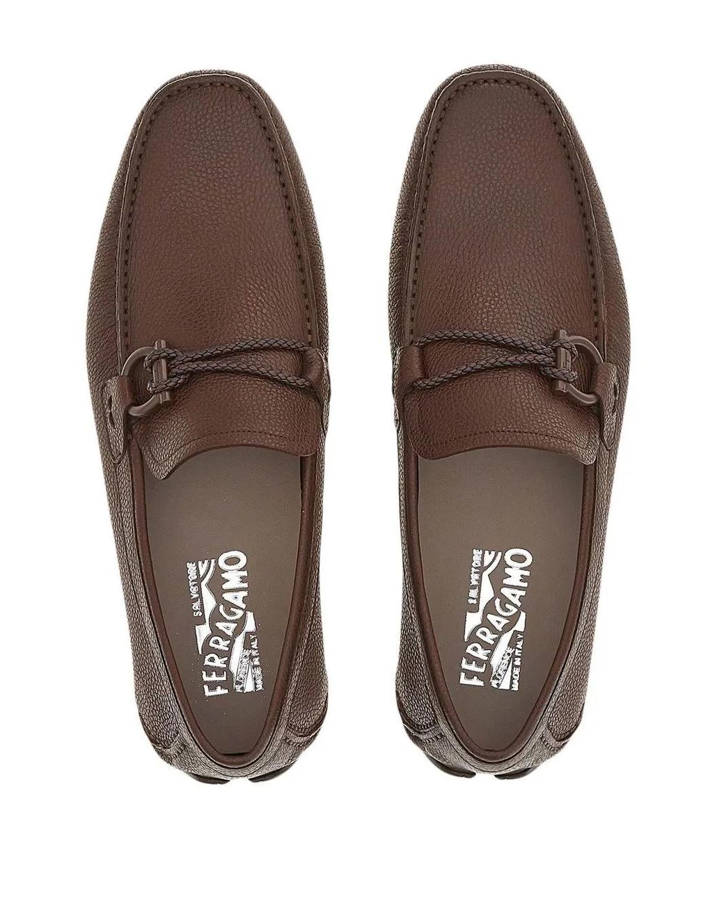 Ferragamo Brown Leather Shoes for men