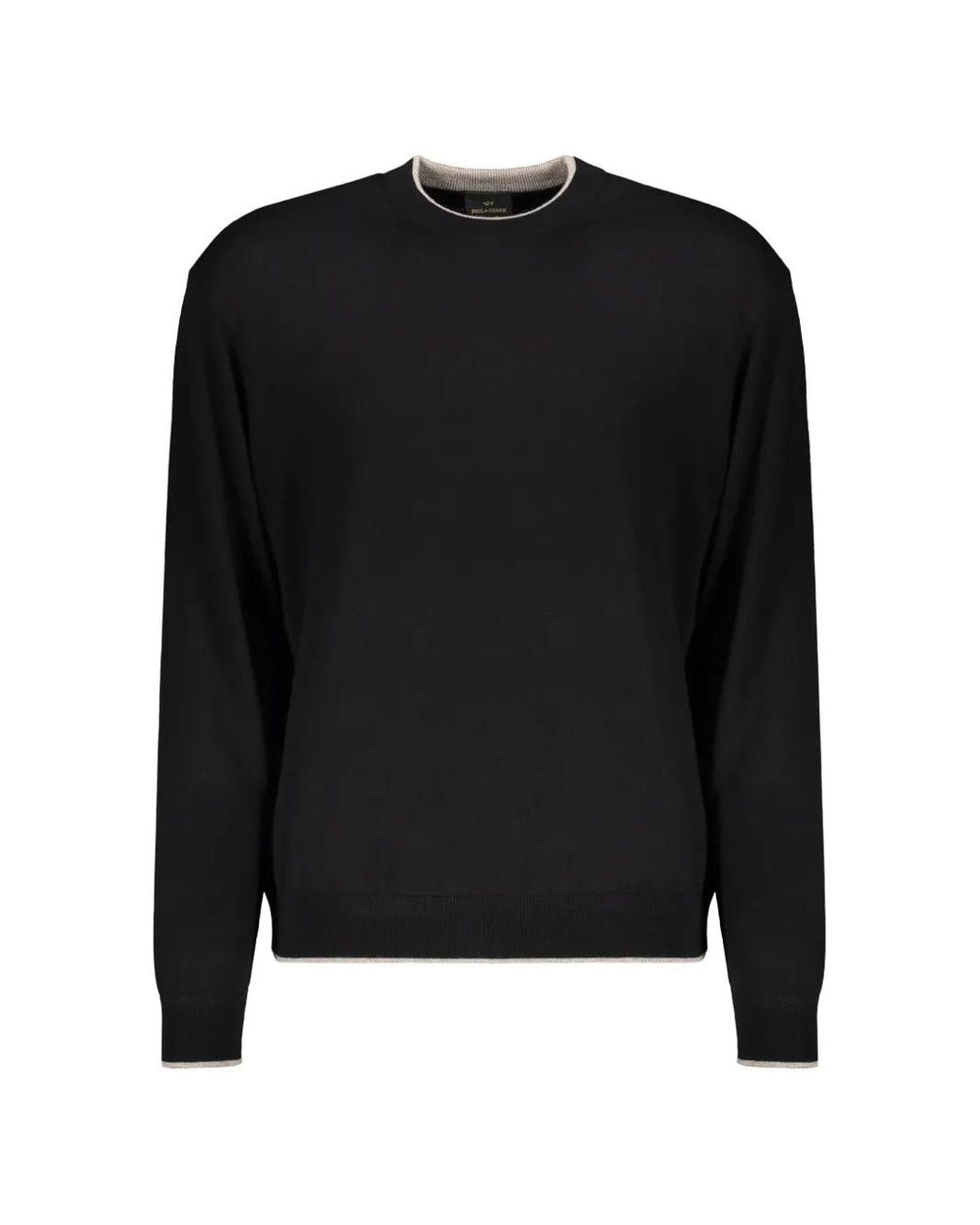Paul & Shark Black Round-Neck Long-Sleeved Sweater for men