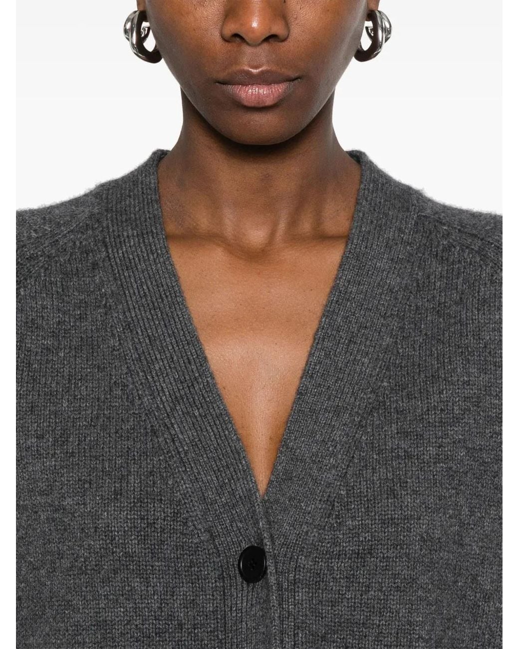 Isabel Marant Gray Brat V-Neck Knitted Cardigan