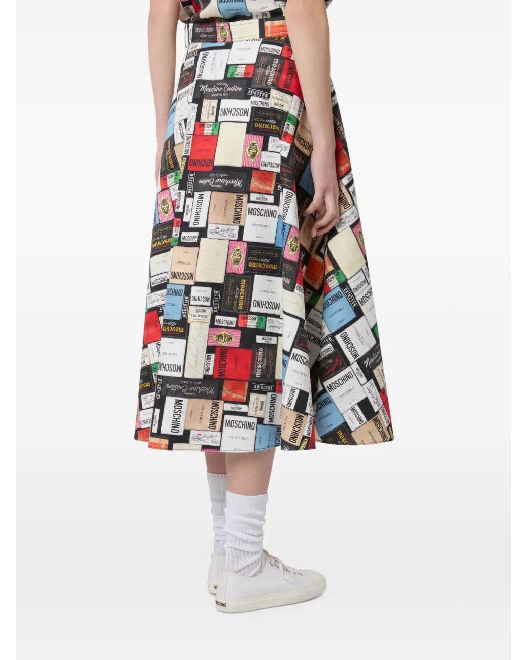 Moschino Midi-Rok Met Logoprint in het White
