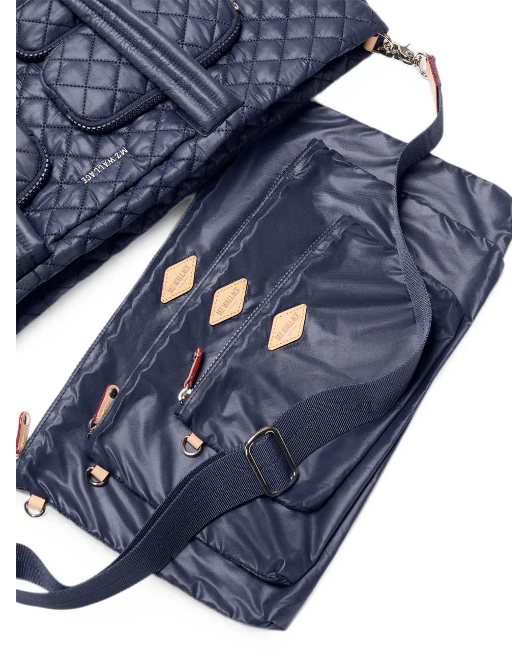 MZ Wallace Blue Large Metro Quilted Tote Bag