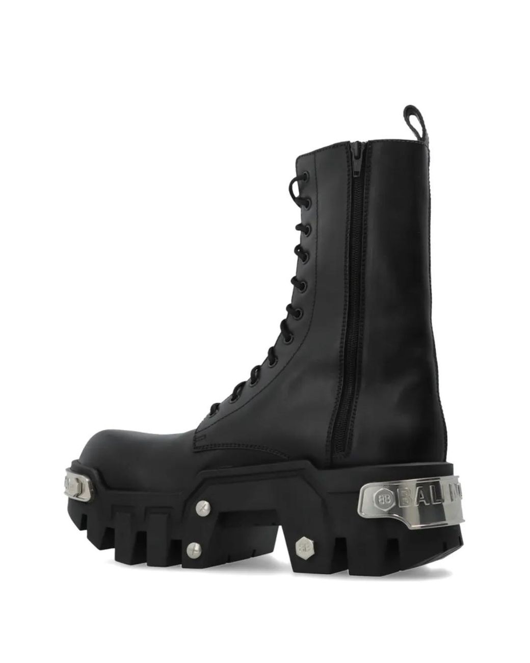 Balenciaga Black Bulldozer Lace-Up Boots for men