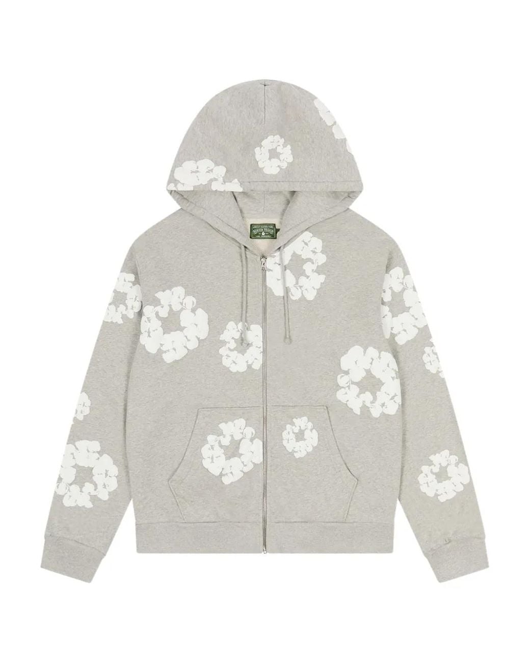 DENIM TEARS White Wreath-Print Zip-Up Hoodie for men