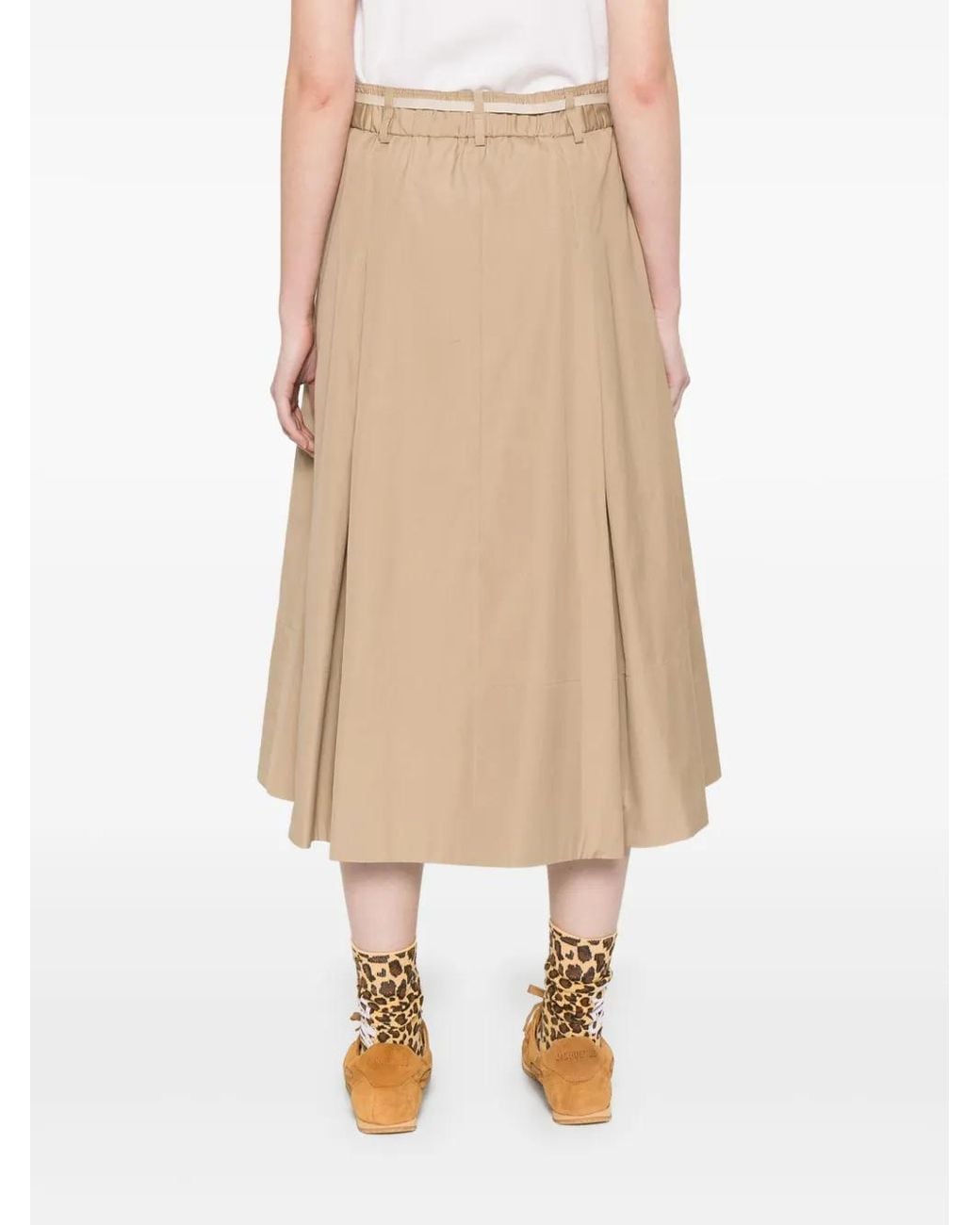 Vince Natural Cotton Midi Skirt