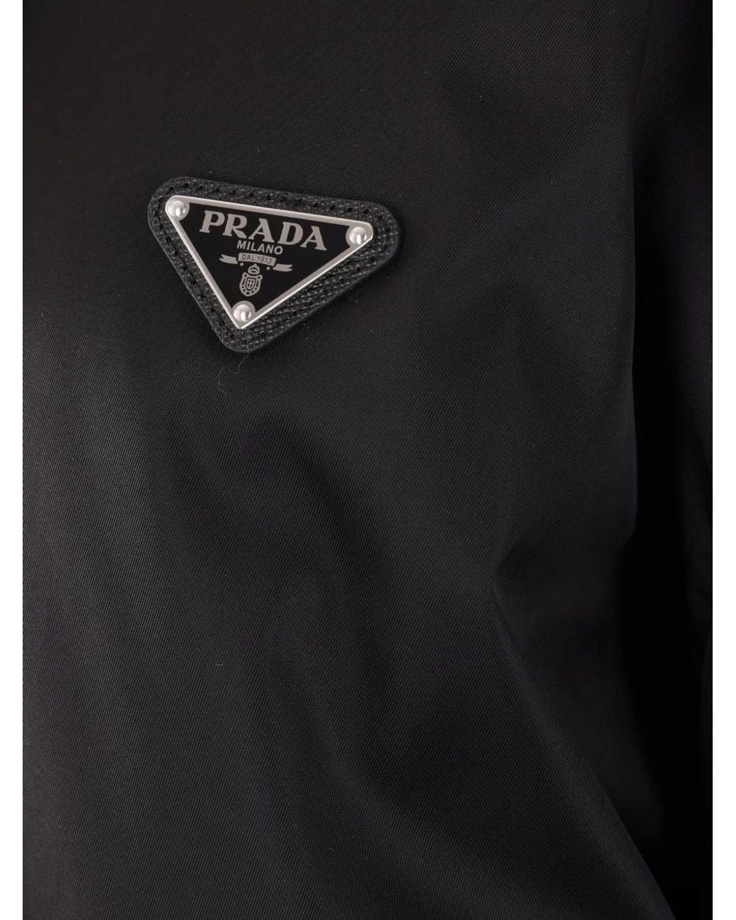 Prada Re-Nylon Triangle-Logo Hooded Jacket in Black for Men | Lyst