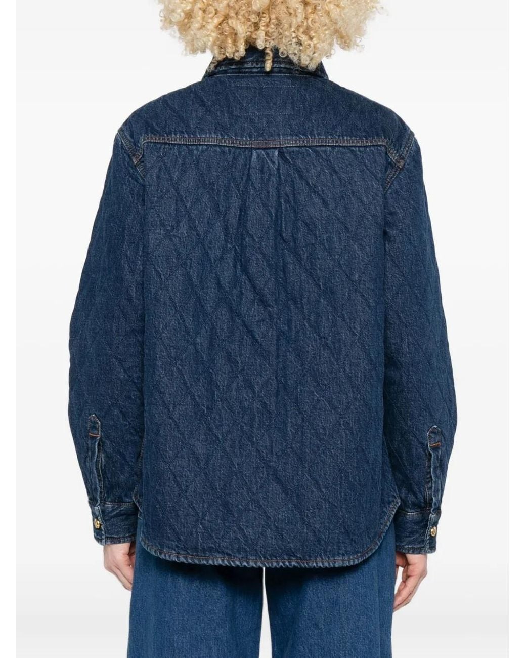 Blazé Milano Blue Quilted Denim Shirt