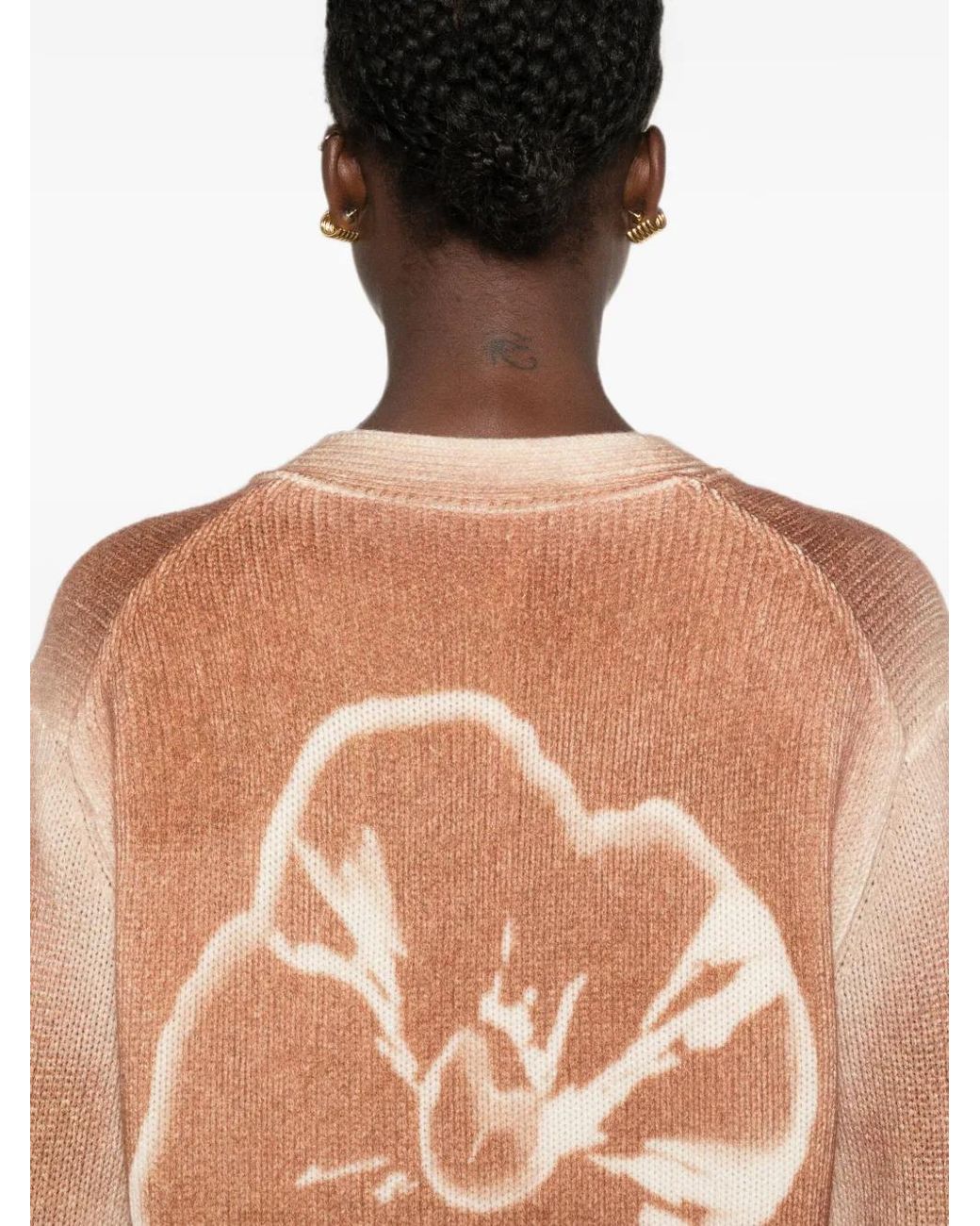 Dorothee Schumacher Pink Floral-Print V-Neck Cardigan