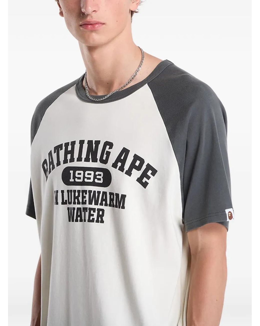 A Bathing Ape White Raglan-Sleeve T-Shirt