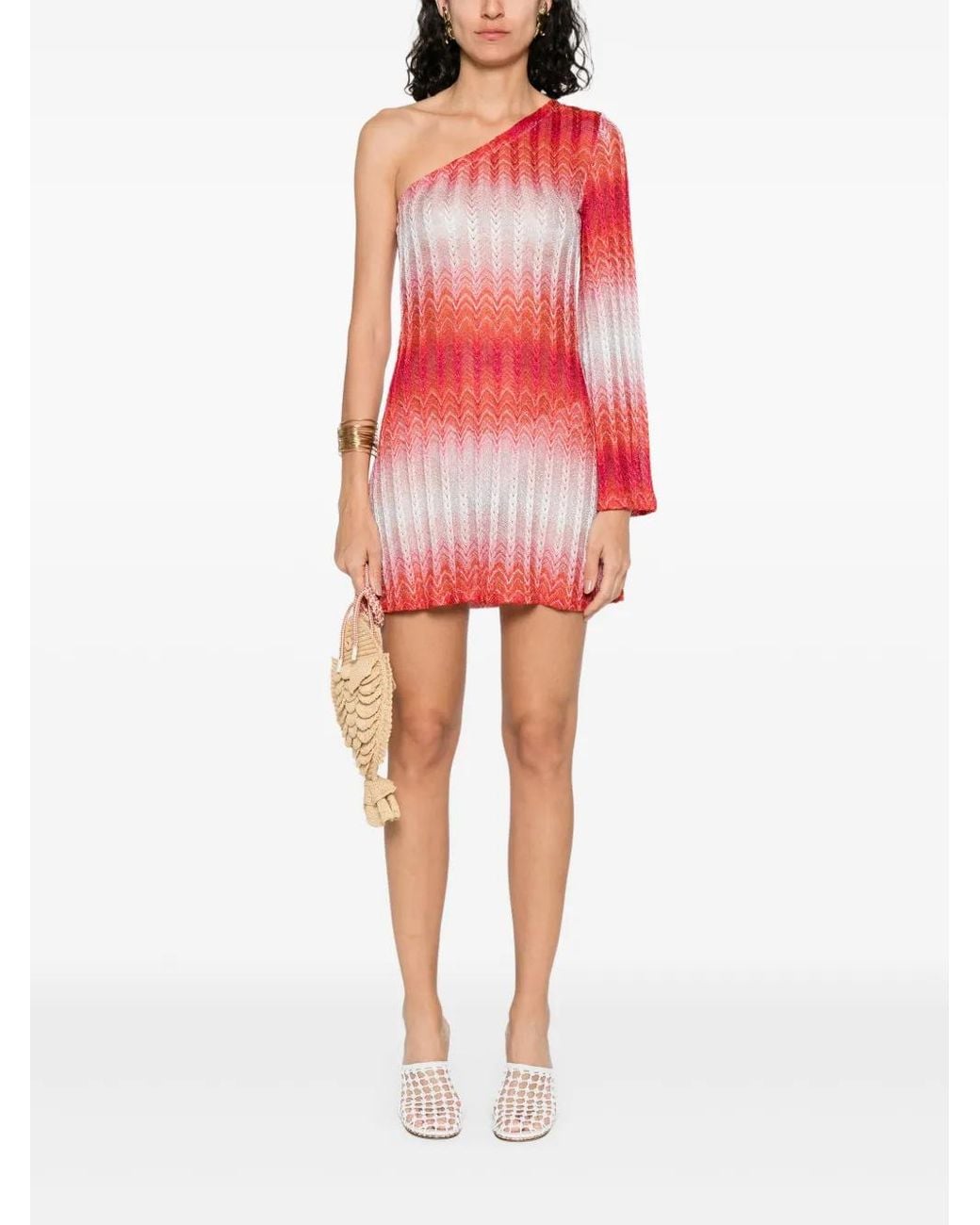 open lace back dress Knit One-Shoulder Mini Dress