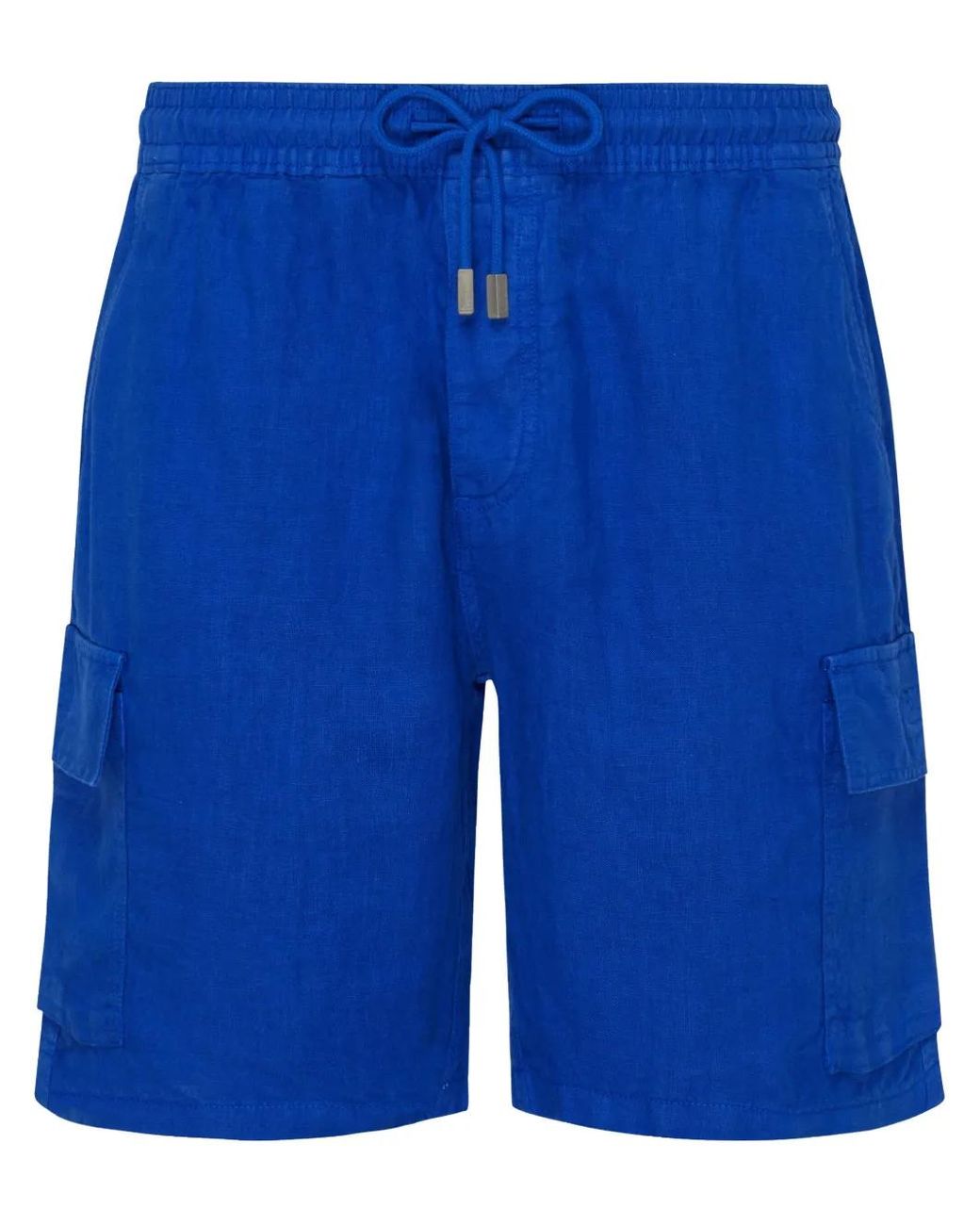 Vilebrequin Blue Linen Bermuda Shorts for men