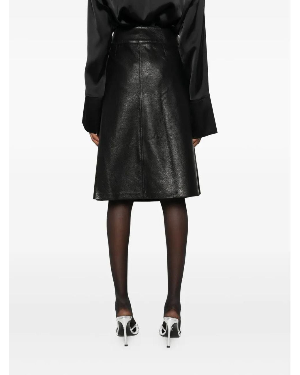 Jonathan Simkhai Black Wrap Midi Skirt