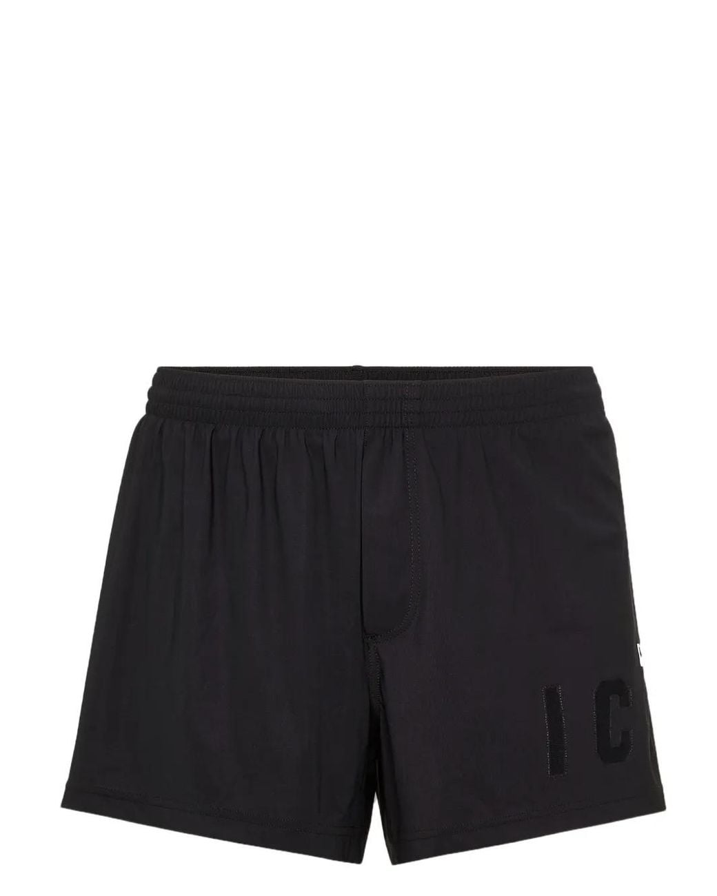 DSquared² Black Icon Elasticated-Waist Shorts for men