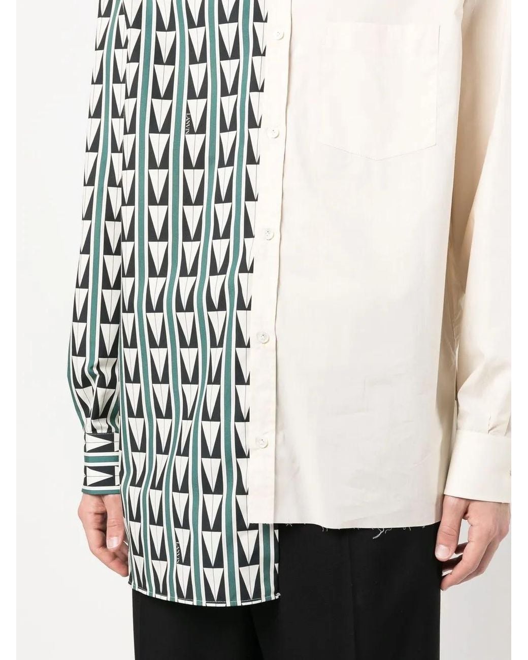Camisa Con Diseño Patchwork Lanvin de hombre de color White