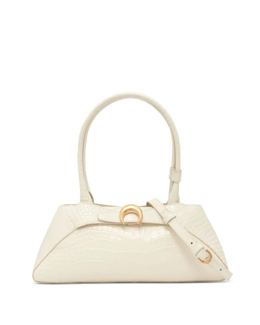 MARINE SERRE Natural Medium Aurora Crocodile-Embossed Tote Bag